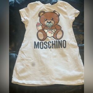 Moschino Baby White T shirt dress